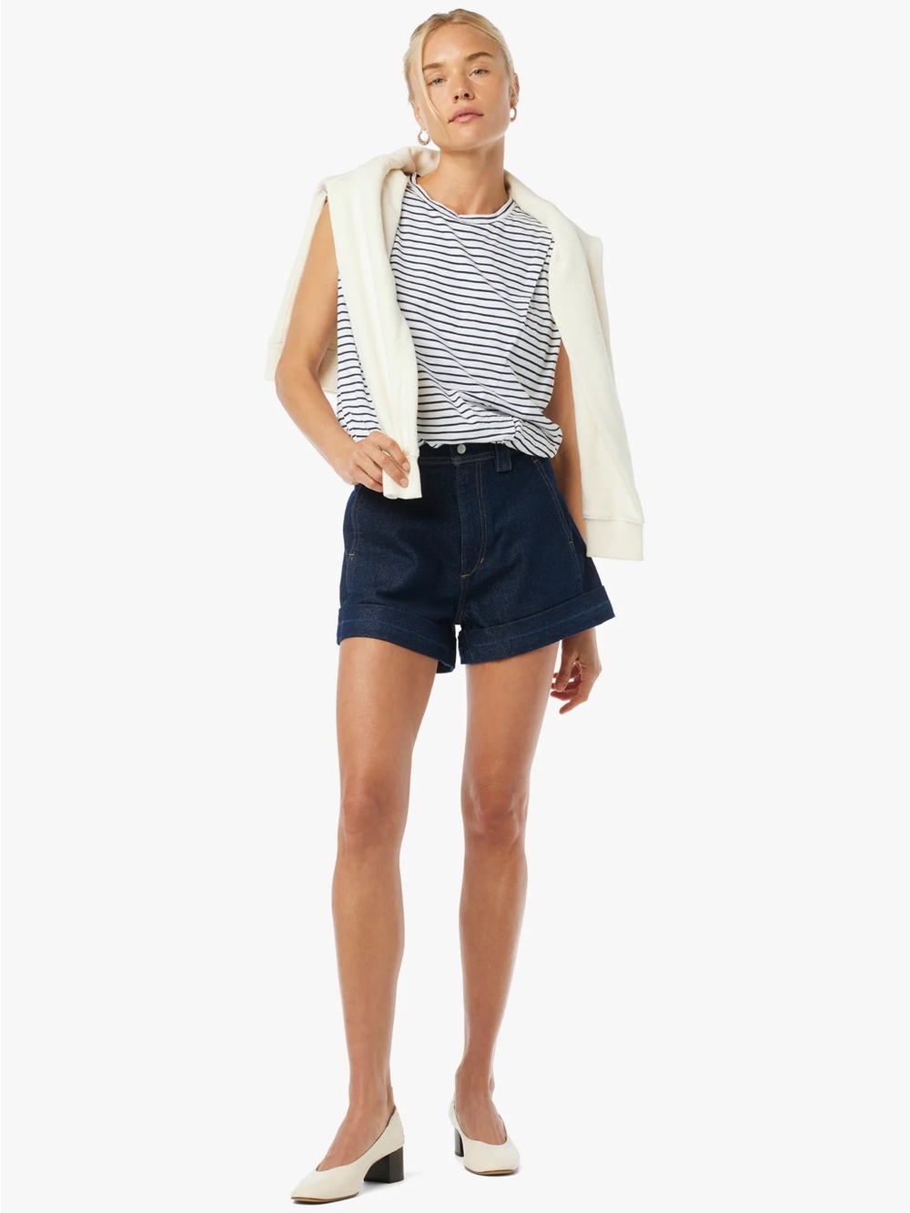 NWT Joe's Jeans Arden sleeveless navy white striped top size small